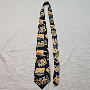 Vintage 1992 Warner Bros Looney Tunes Silk Tie Bugs Bunny Daffy Stamp Collection